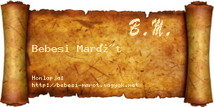 Bebesi Marót névjegykártya